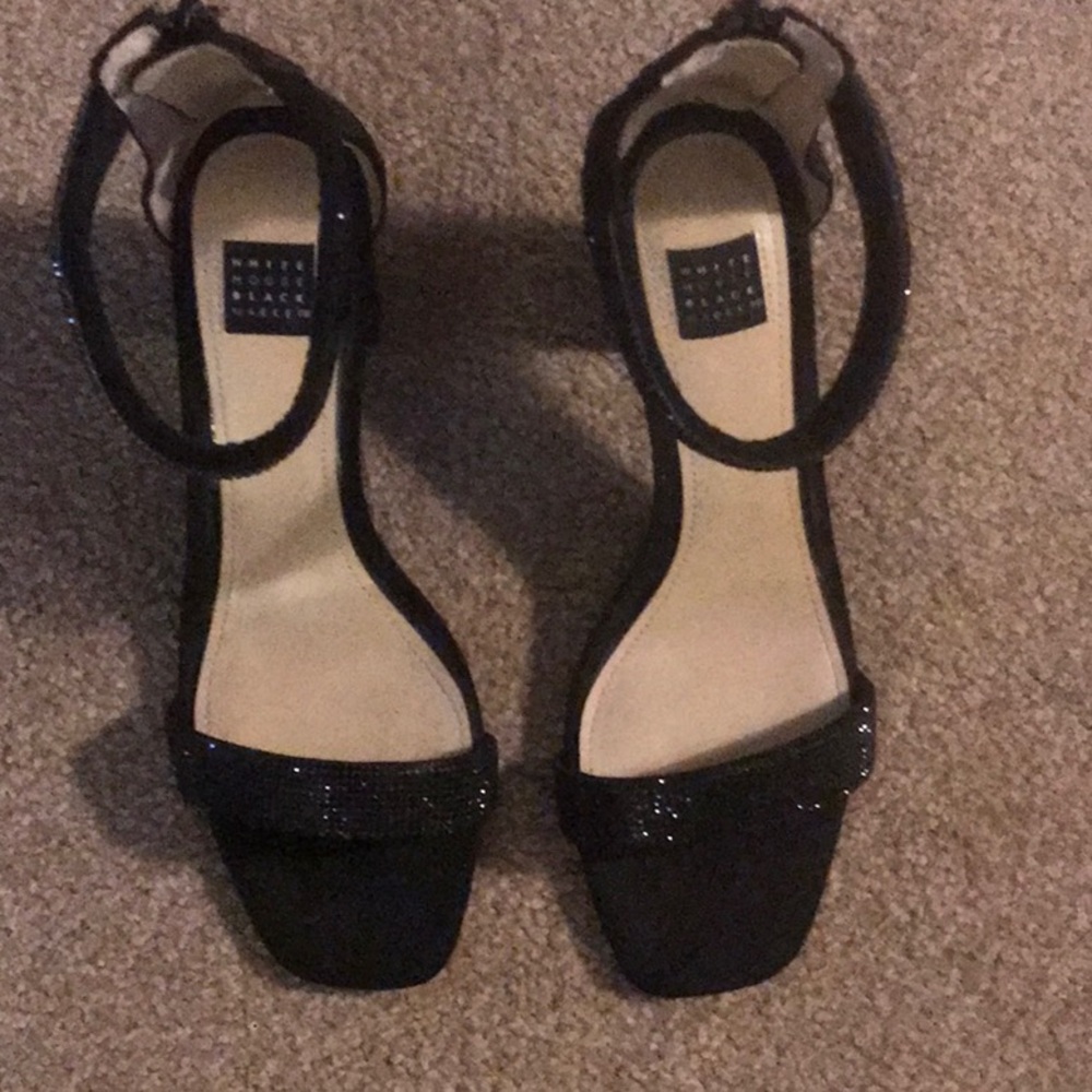 White House Black Market Black Heels Ankle Strap